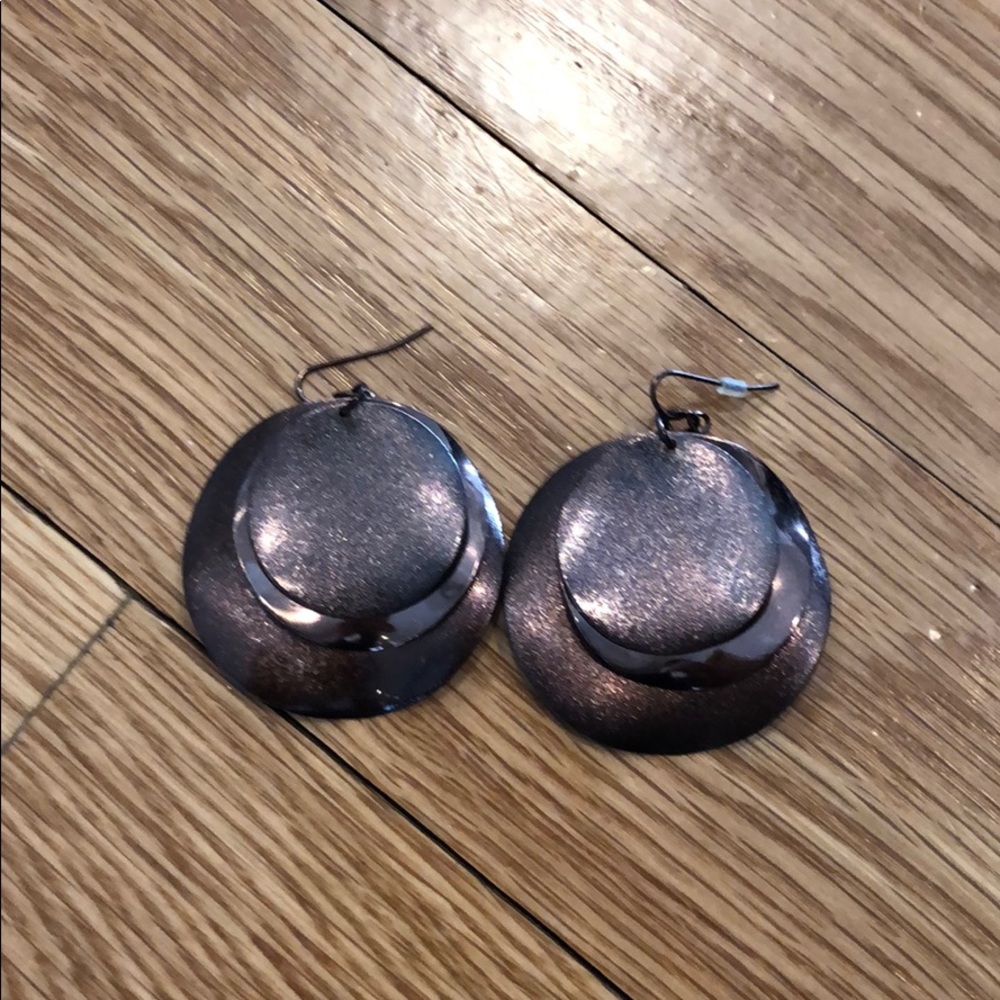 chocolate brown Dangle circles earrings